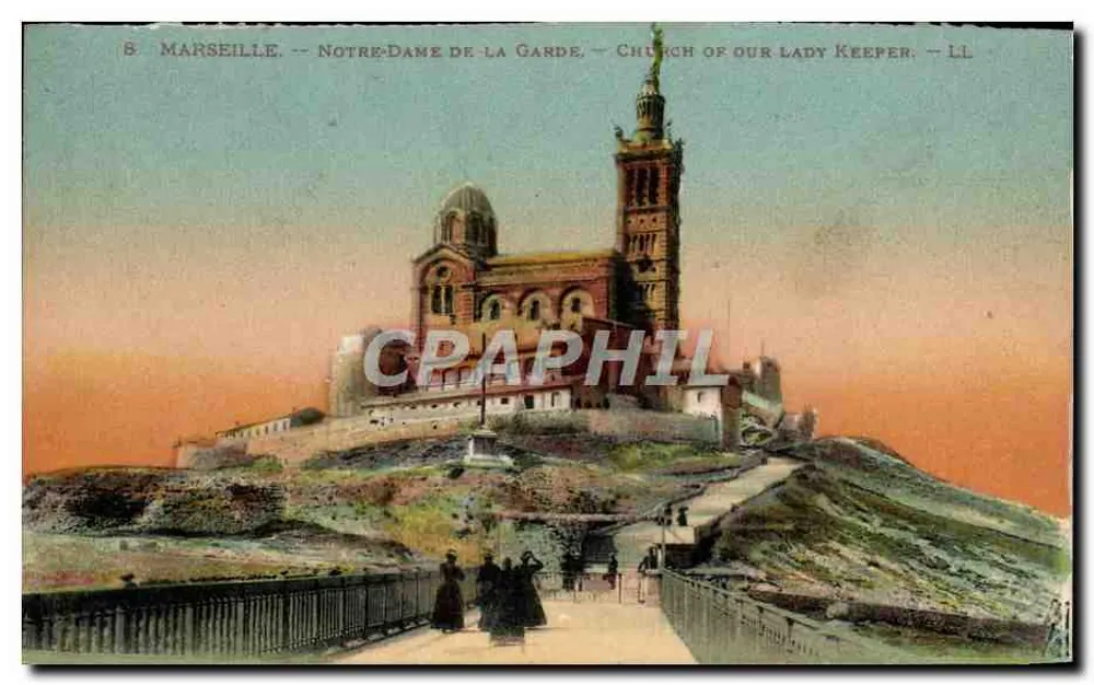 Marseille — Notre-Dame de la Garde — Igreja de Nossa Senhora Guardiã — LL - Frente