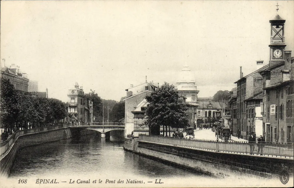 Épinal — El Canal y el Puente de las Naciones — LL. — N° 168 - Anverso