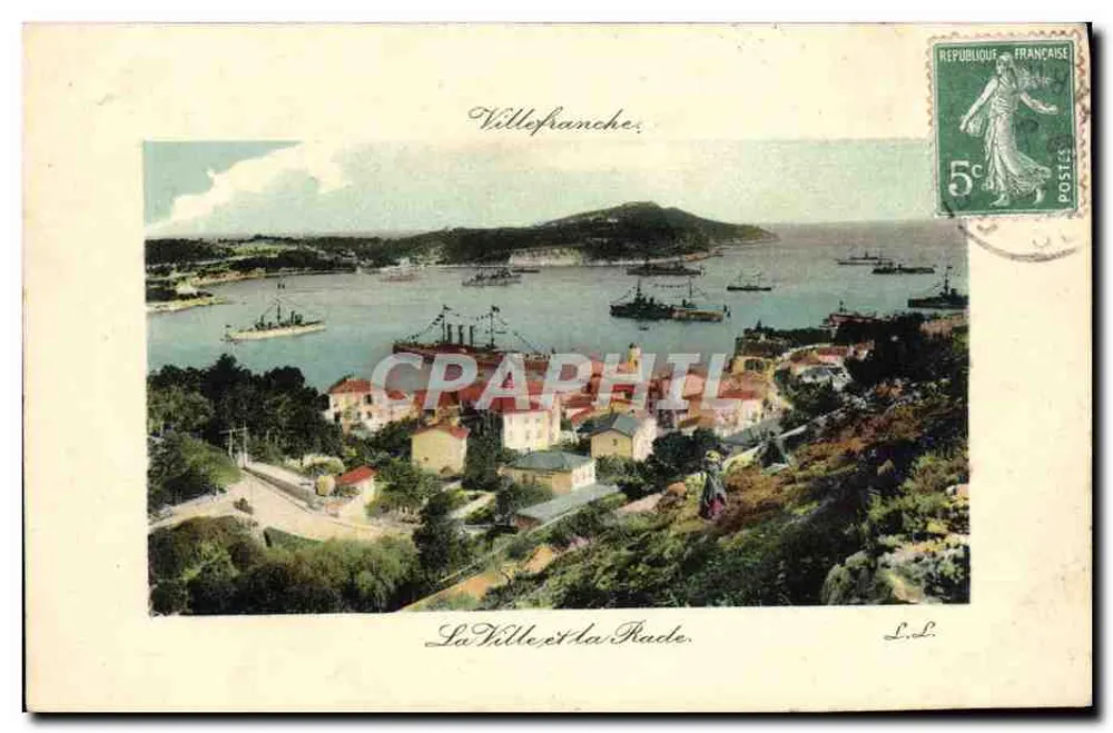 Villefranche-sur-Mer — La Ville et la Rade — L.L. éditeur - Recto
