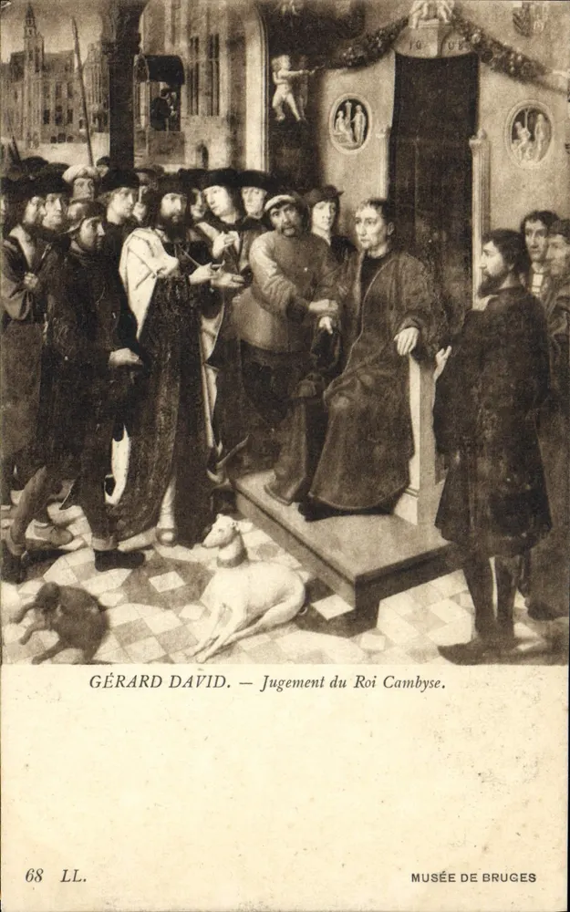 Urteil des Königs Cambyses — Gérard David — Museum von Brügge - Vorderseite