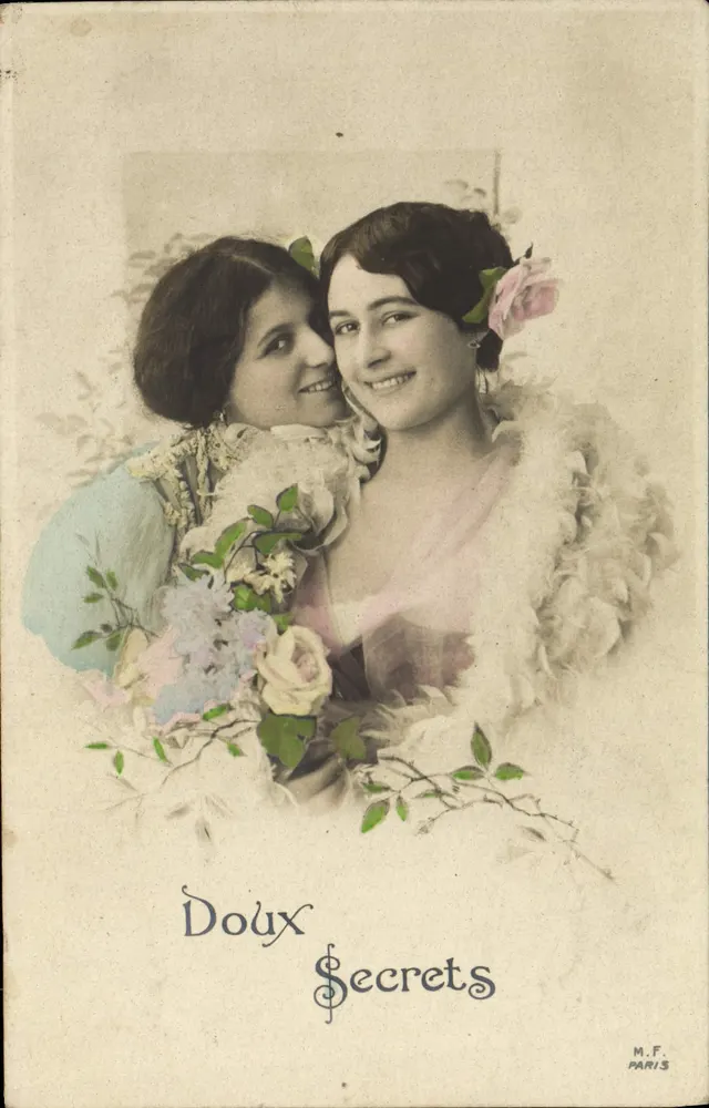 Duas jovens mulheres — 'Doux Secrets' — M.F. PARIS - Frente
