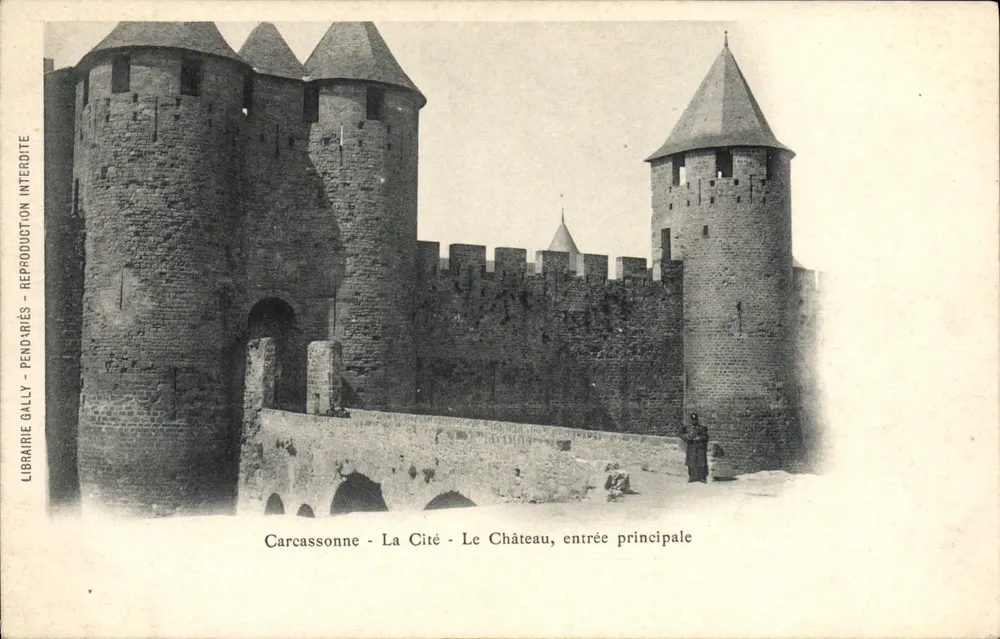 Carcassonne - Die Stadt - Das Schloss, Haupteingang — Librairie Gally - Vorderseite