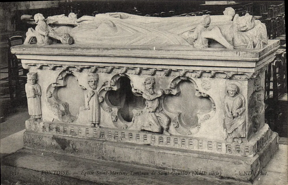 Pontoise — Kirche Saint-Martin, Grabmal des heiligen Gaulbier (13. Jahrhundert) — ND Phot. - Vorderseite