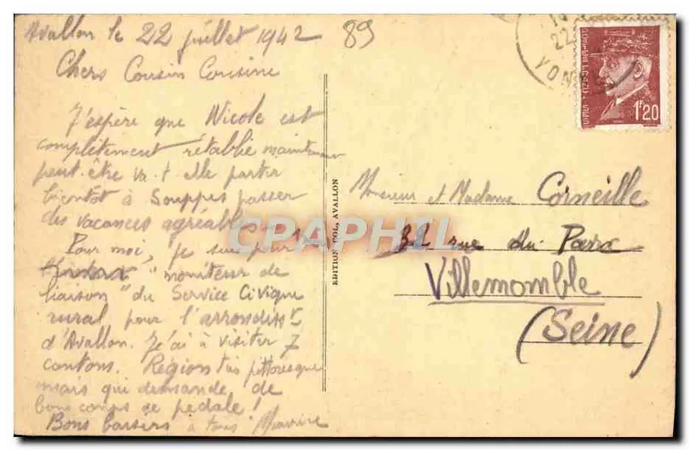 अवलॉन — 15वीं शताब्दी का घर — संस्करण पॉल अवलॉन, संख्या I.L.28 - पीछे