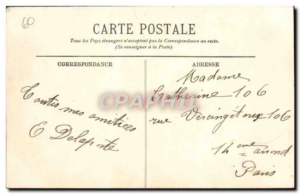 Beauvais — A Estátua de Jeanne Hachette — LL. - Verso