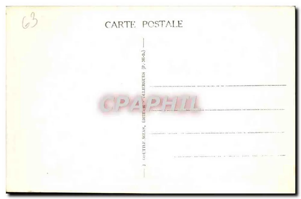 Royat — Grand Hôtel Majestic-Palace — G. D'O. 1140 - Rückseite