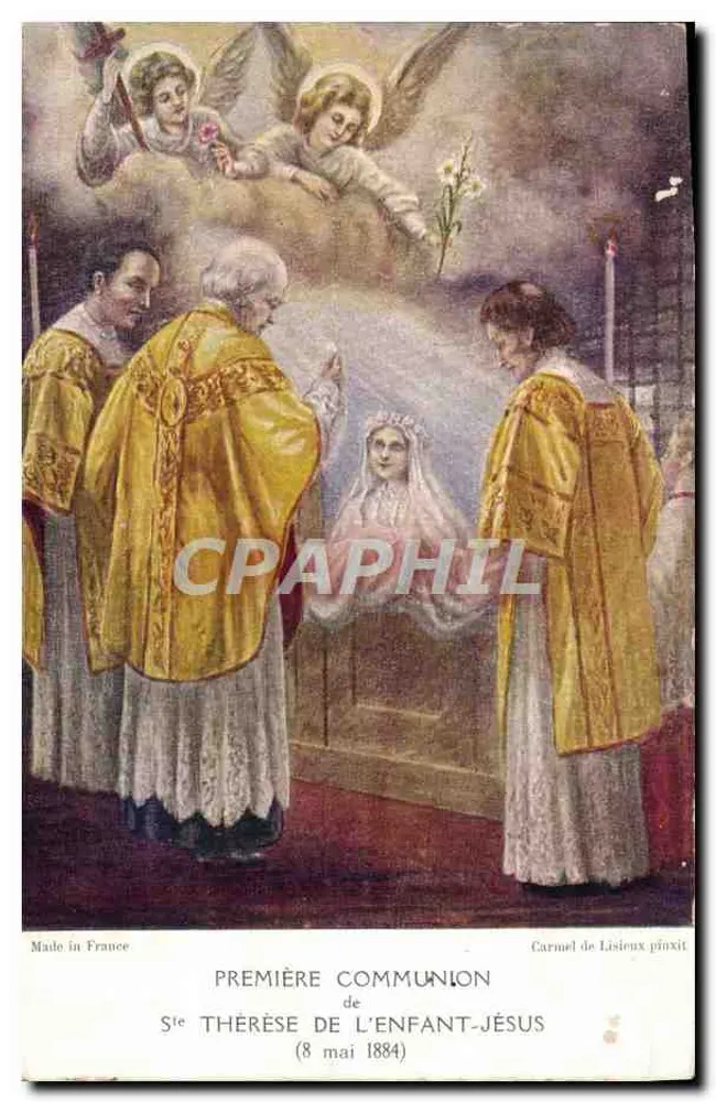 Primeira comunhão de Santa Térèsa da Criança-Jesus — Carmel de Lisieux pinxit — Made in France - Frente