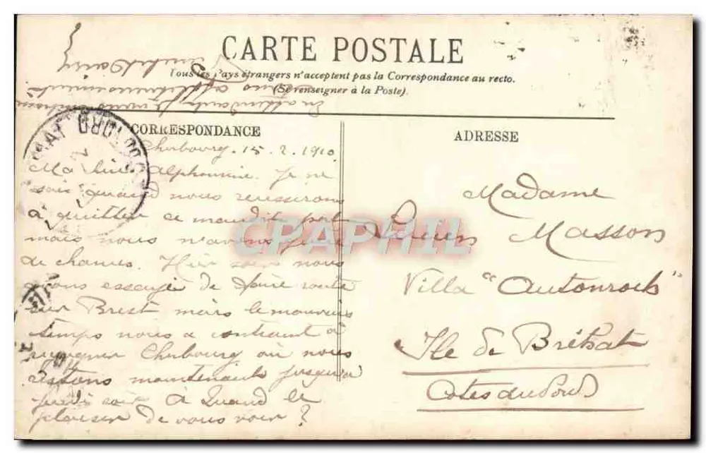 Cherbourg — Das Arsenal — Der Torpedo-Posten — LL. — Nr. 129 - Rückseite