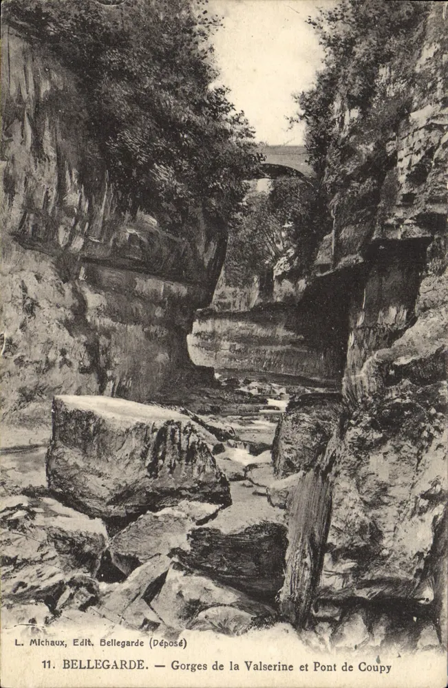 Gorges der Valserine und Coupy-Brücke — Bellegarde — L. Michaux, Verlag Bellegarde (Deposited) n°11 - Vorderseite