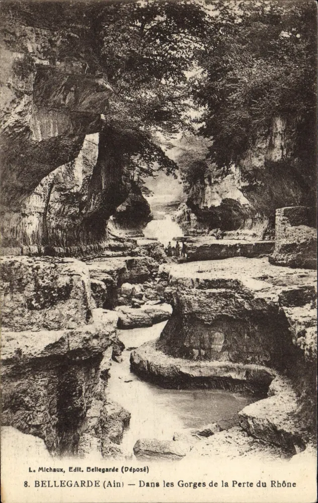 Bellegarde (Ain) — Nas Gorges da Perda do Ródano — L. Michaux, Ed. Bellegarde (Depositado) - Frente