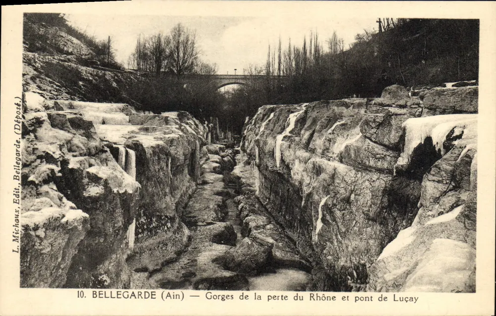 Bellegarde (Ain) — Schluchten der Verlust des Rhône und Brücke von Luçay — L. Michoux, Verlag (Depost.) - Vorderseite