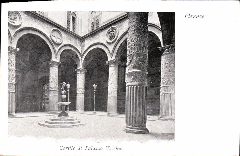 Cortile di Palazzo Vecchio — Firenze — Cartolina Postale Italiana - Frente