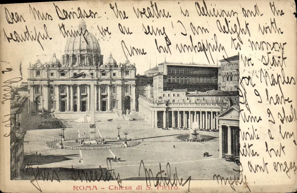 Roma — Place Saint-Pierre avec la basilique — éditeur non visible - Frente