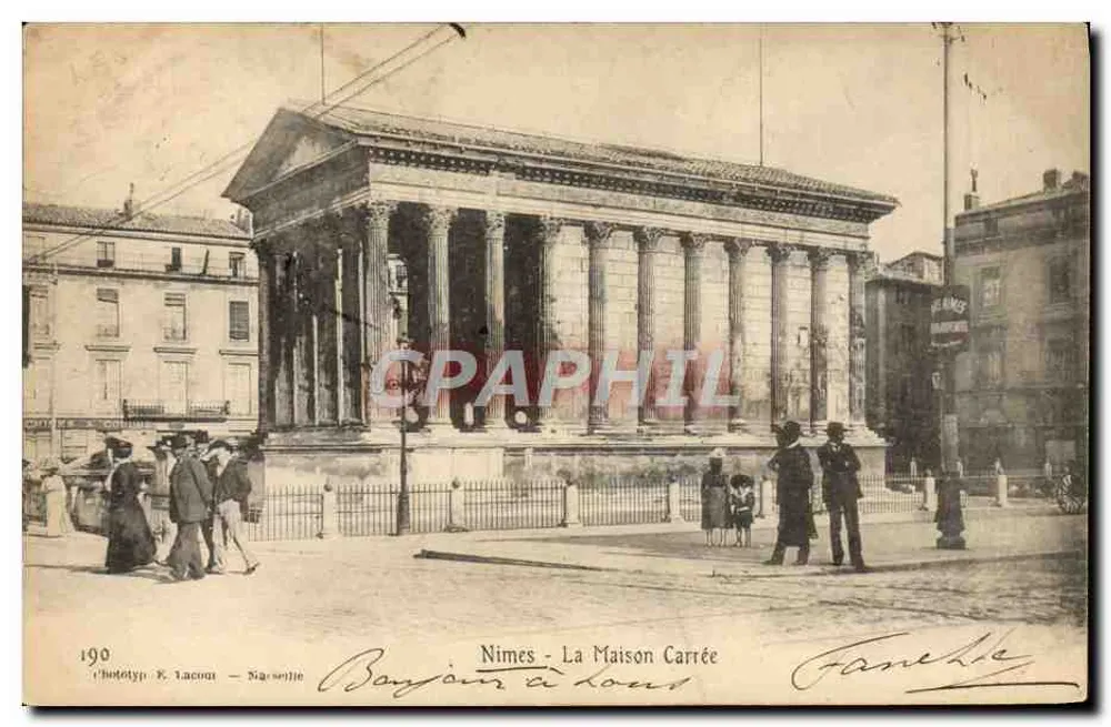 Nîmes - A Maison Carrée — fototipia E. Lacom - Nîmes, n°190 - Frente