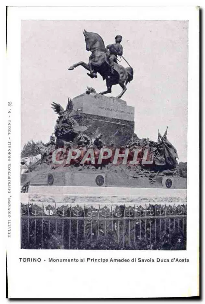 Denkmal für Prinz Amedeo von Savoyen, Herzog von Aosta — Turin — Giovanni Muletì Zeitungsdistributeur, n° 35 - Vorderseite