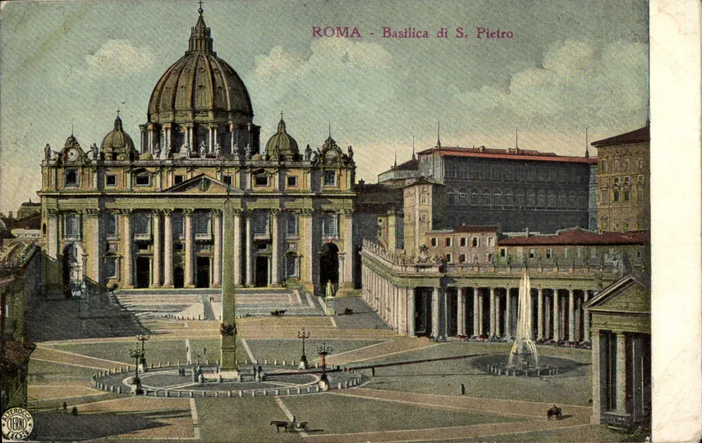 Roma - Basilica di S. Pietro — vue de la basilique et de la place Saint-Pierre, éditeur AEROCER CIERNO - Voorkant