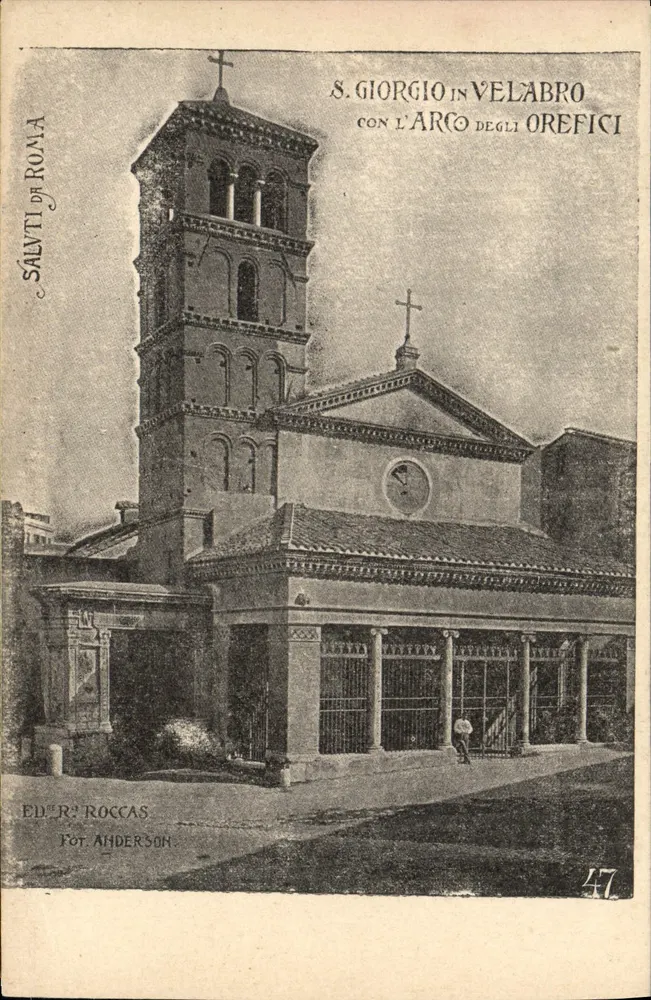 S. Giorgio in Velabro mit dem Arco degli Orefici — Rom — Ed. R. Rocca, n° 47 - Vorderseite