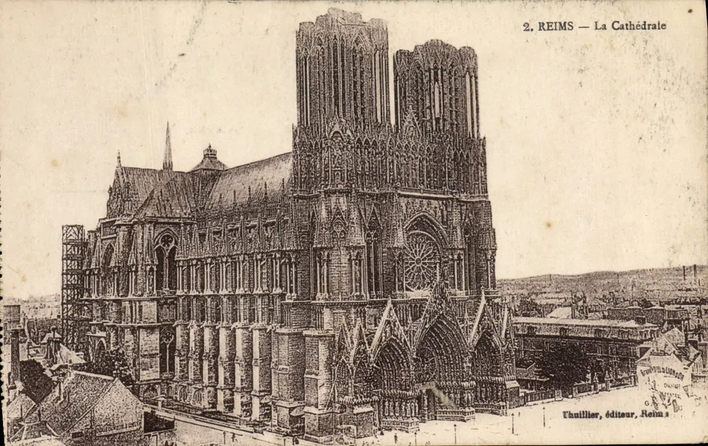 Reims — A Catedral — Thaullier, editor, Reims - Frente
