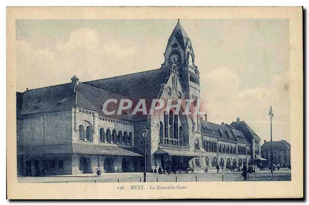Metz - A Nova Estação Ferroviária — editor P. Bonnevie, n° 128 - Frente