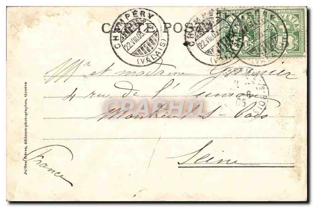 La Dent du Midi — vue alpine enneigée — J.J. 1228 - Rewers