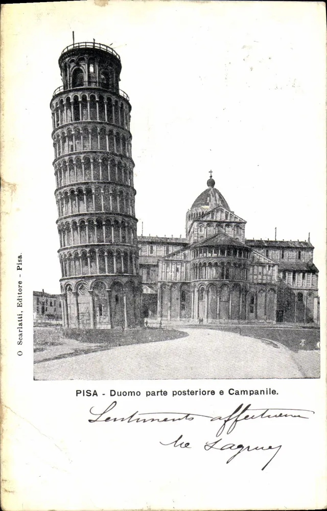Pise - Duomo partie postérieure et Campanile — O Scarlatti, Editeur - Pise - Frente