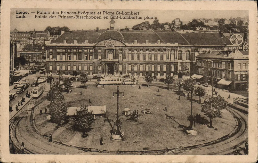 Liège — Palast der Fürstbischöfe und Place Saint-Lambert - Vorderseite