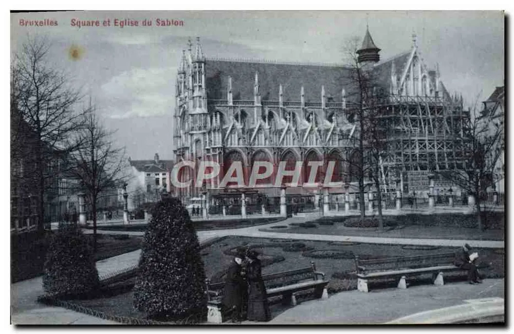Bruselas - Plaza y Iglesia del Sablon — editor S.B.P. - Anverso