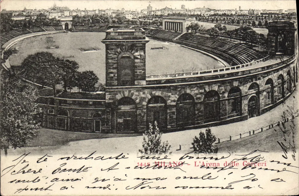 Milano - L'Arena delle Greceri — éditeur P. Bazzani, n° 1445 - Vorderseite