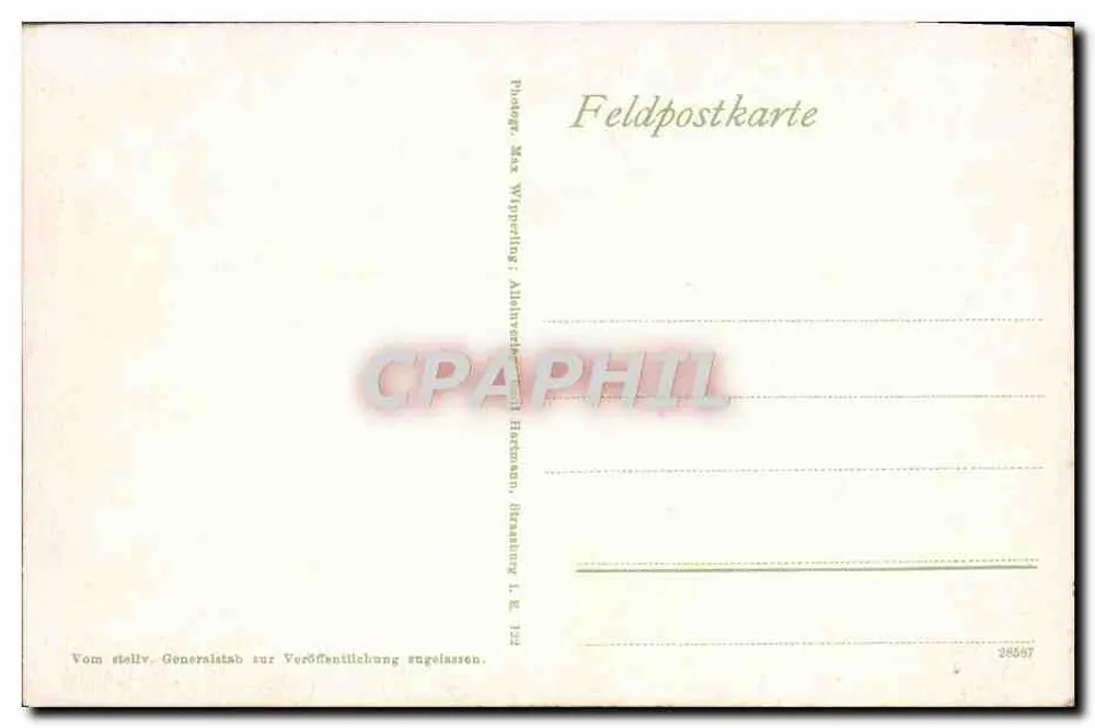 Grünenbodt — Künstlerisch dargestelltes Schneeschuhläufergrab — Feldpostkarte von Max Wipperling - Rückseite