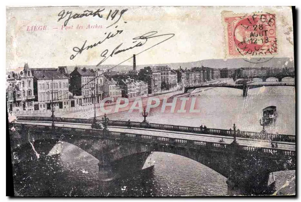 Liège — Pont des Arches — Éditeur J.P. (n° de série non visible) - Frente