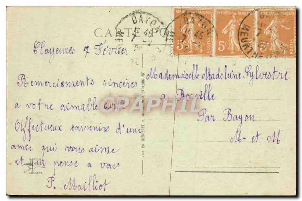 Strasbourg - O Teatro — editor não identificado, n° de série 261 - Verso