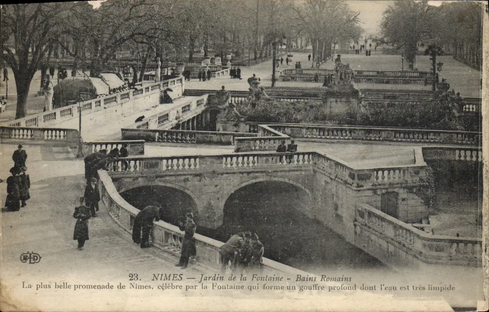 Nîmes — Garten der Fontaine — Römische Bäder — E.P.D. n°23 - Vorderseite