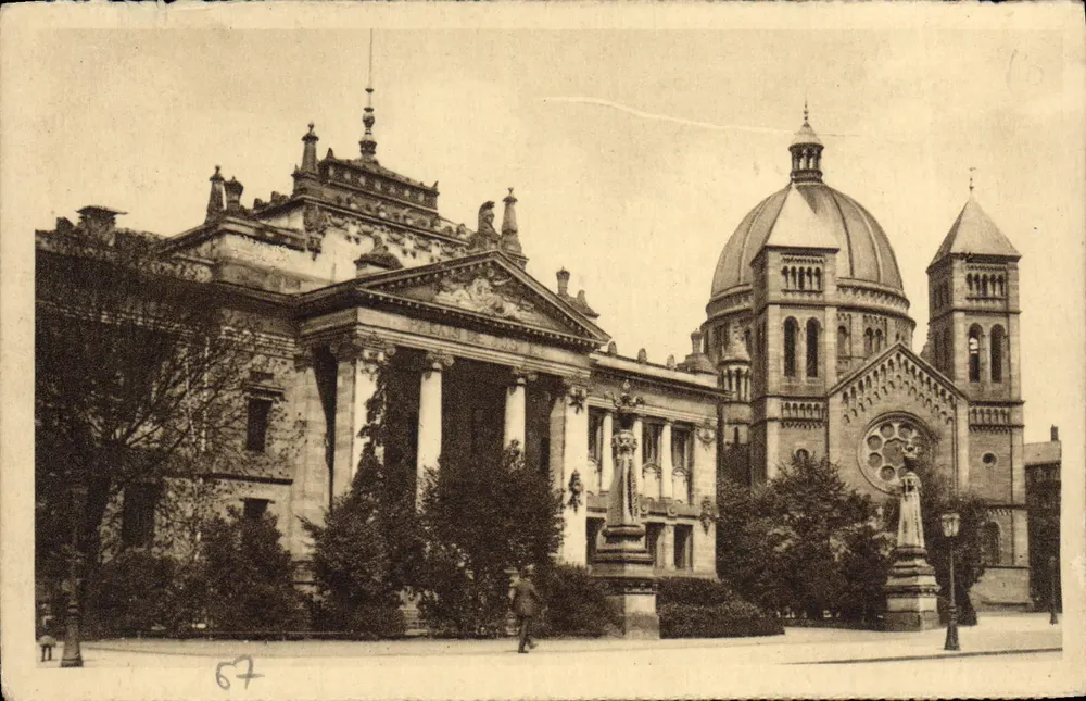 Straßburg — Palast der Gerechtigkeit und Kirche Saint-Pierre-le-Jeune — Félix Laub, Verlag, Nr. 13 - Vorderseite