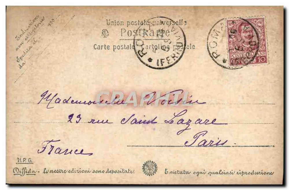 Roma - S. Pietro - Acquasantiera de direita — editor N.P.G. n° 472 - Verso