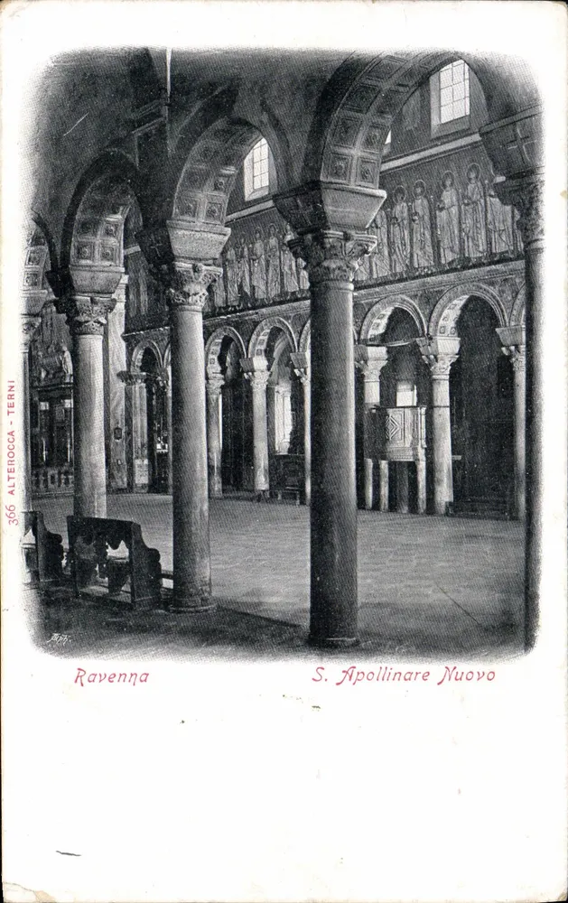 Intérieur de l'église S. Apollinare Nuovo — Ravenne — éditeur ALTE RIOCCA - TERNI, n° 366 - Vorderseite