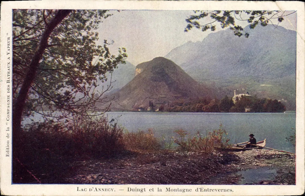 Lac d'Annecy — Duingt und die Montagne d'Entrevernes — Verlag der Compagnie des Bateaux à Vapeur - Vorderseite