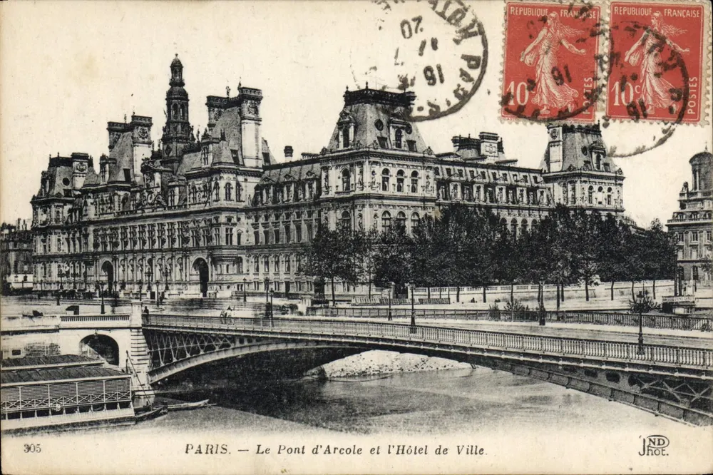 PARIS — Der Pont d'Arcole und das Rathaus — JND Phot. - Vorderseite