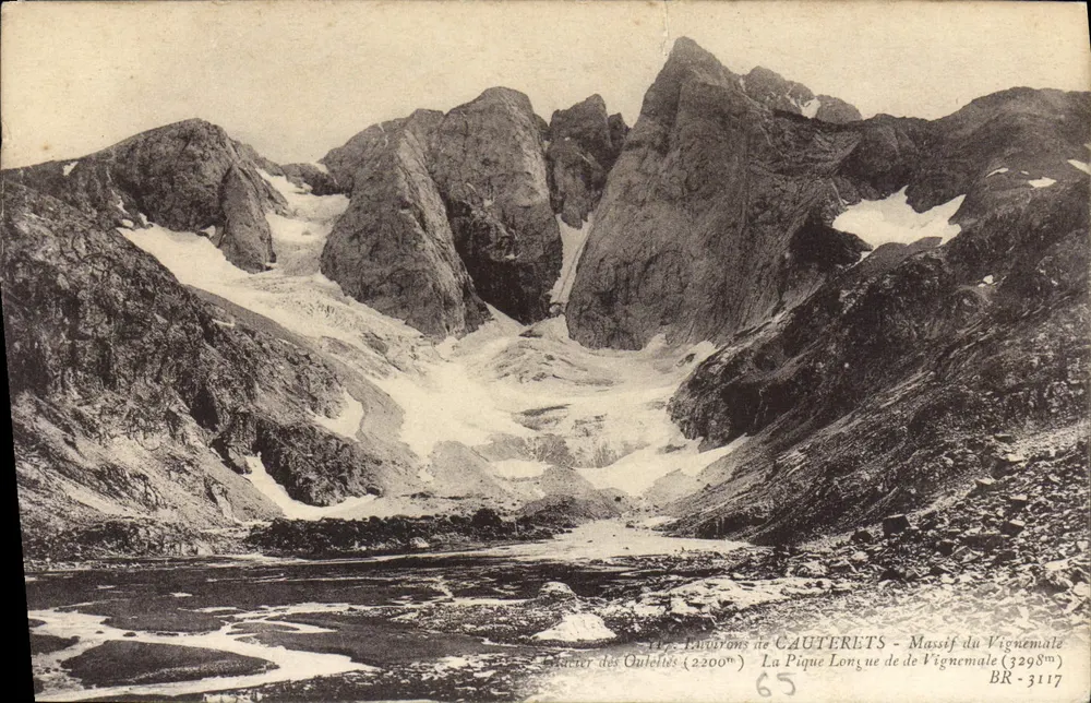 Umgebung von Cauterets - Massif du Vignemale — Glacier des Oulettes (2200m) und La Pique Longue de Vignemale (3298m) — BR-3117 - Vorderseite