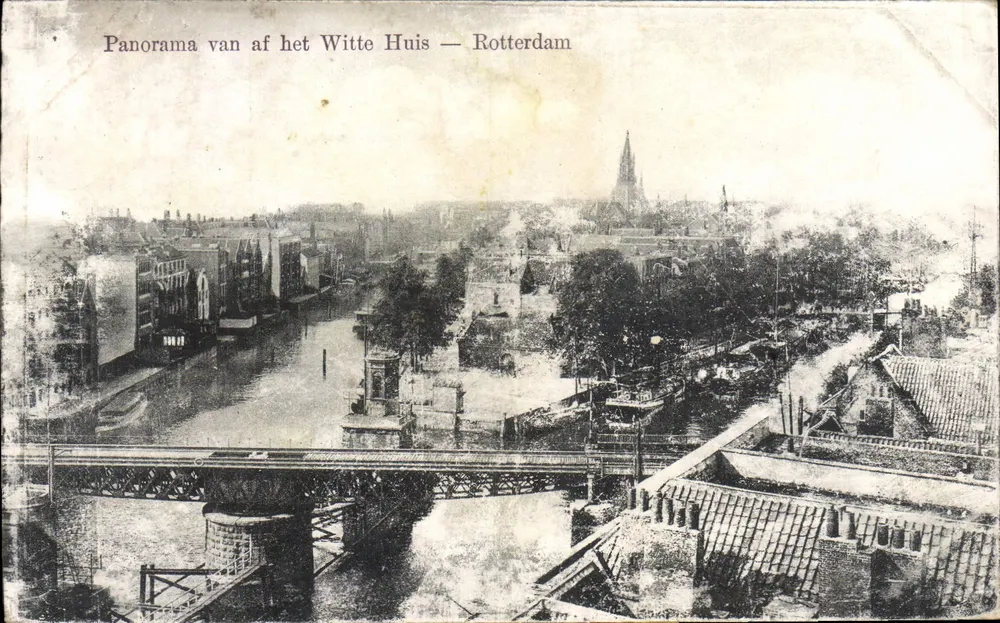 Panorama da frente do Witte Huis — Roterdão — editor B.N.-R. N° 98 - Frente