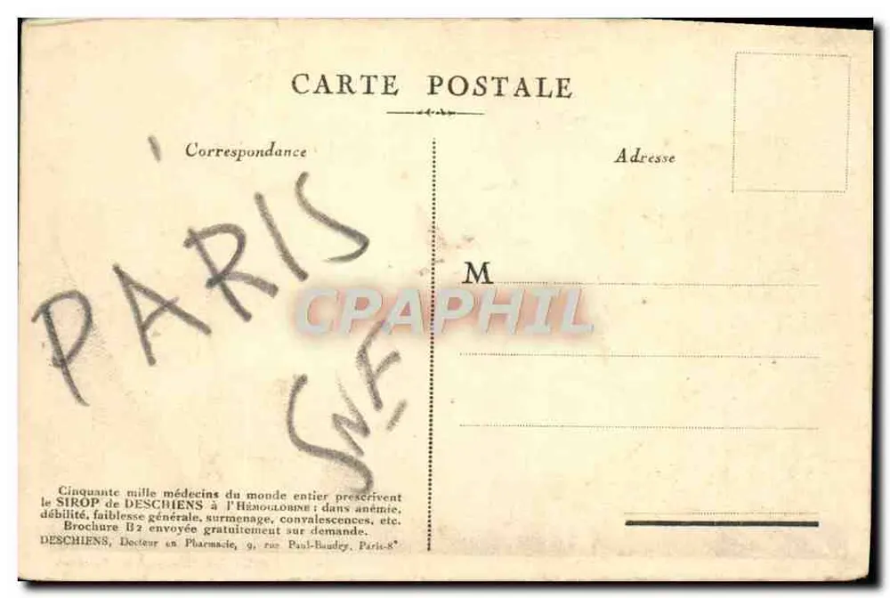 PARIS — Place de la Concorde — Offert par Hémoglobine Deschiens - Verso
