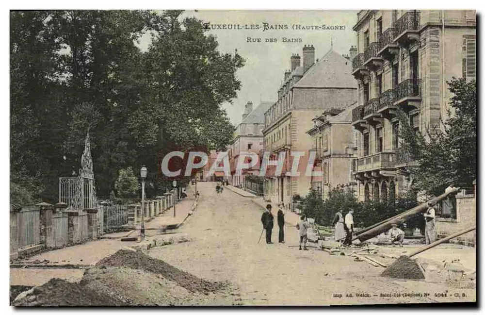 Tuxeuil-les-Bains (Haute-Saône) — Rue des Bains — Imp. Ad. Welick (Dapodé) N° 6044 - Anverso