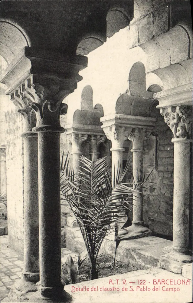 Detail des Klosters von S. Pablo del Campo — A.T.V. — 122 — BARCELONA - Vorderseite
