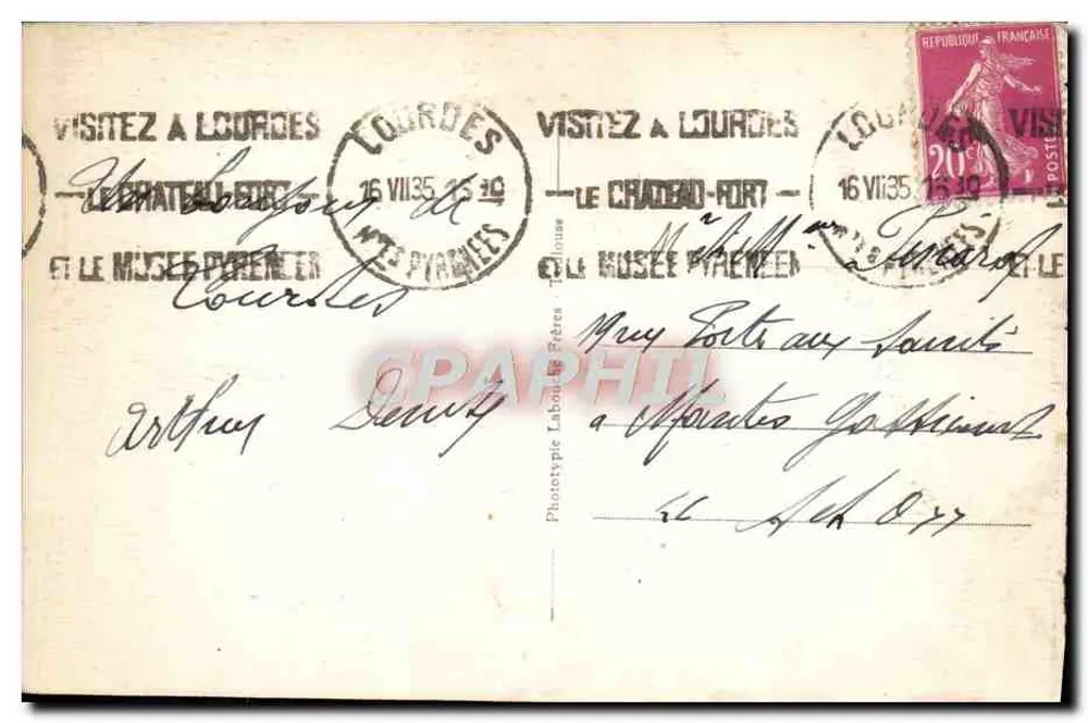 Lourdes - A Gruta Milagrosa — editor LF Tradus, n°20 - Verso