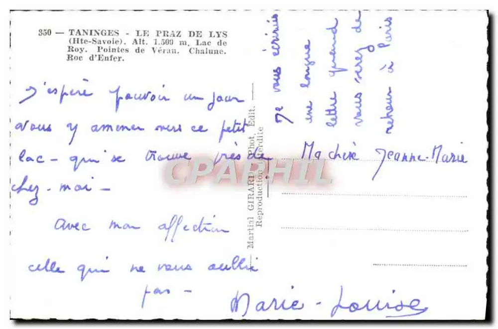 Lac de Véran — Taninges, Haute-Savoie — Verleger Martial Girard - Rückseite