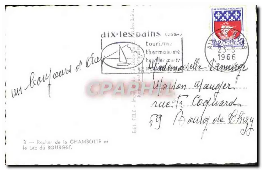 Rocher de la Chambotte e o Lago do Bourget — Editor TELÉ, n°3 - Verso