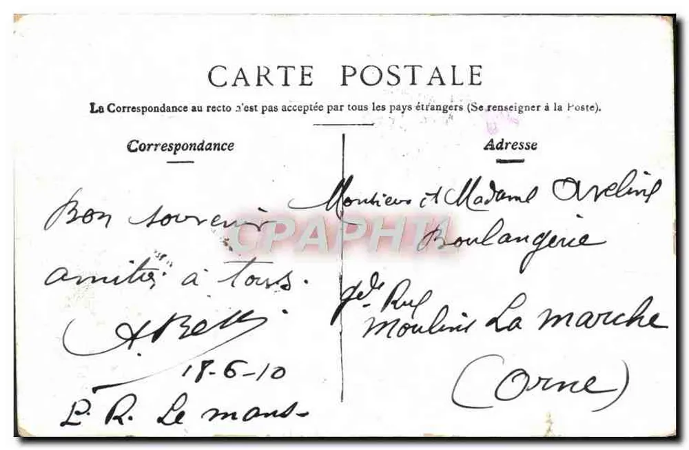 Angers — O Jardim do Mail — editor não visível, número de série não visível - Verso
