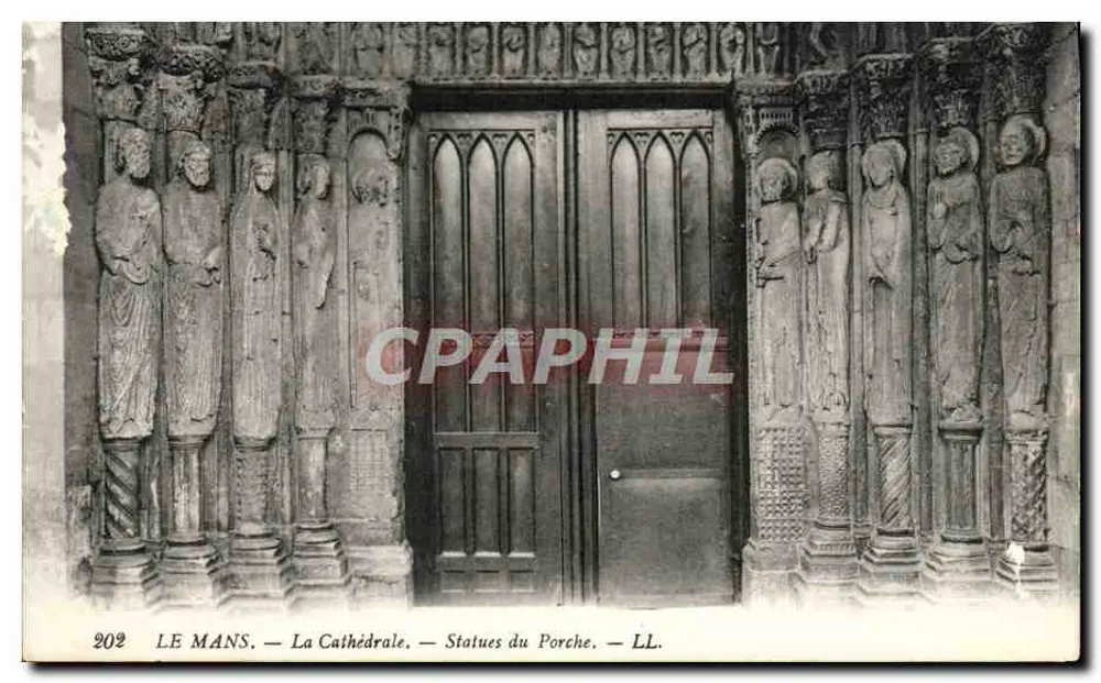 Le Mans — Die Kathedrale — Statuen des Portals — LL. — Nr. 202 - Vorderseite