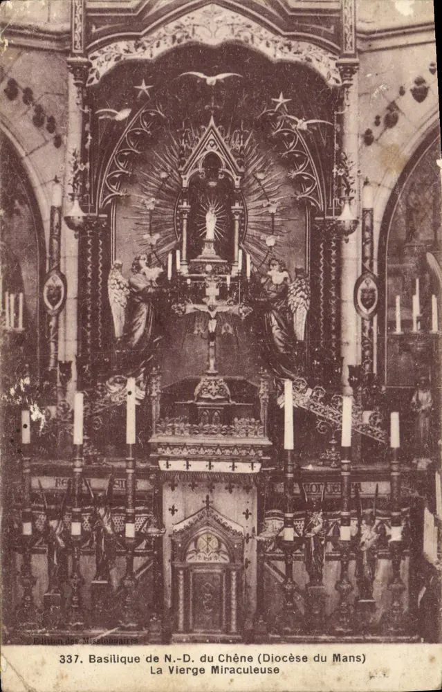 Basilika N.-D. du Chêne — Innenraum mit Altar der Jungfrau der Erscheinung — Edition der Museographen, n° 337 - Vorderseite