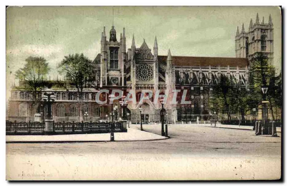 Abadia de Westminster — vista da fachada — editor O. Ordish, n° 673 - Frente