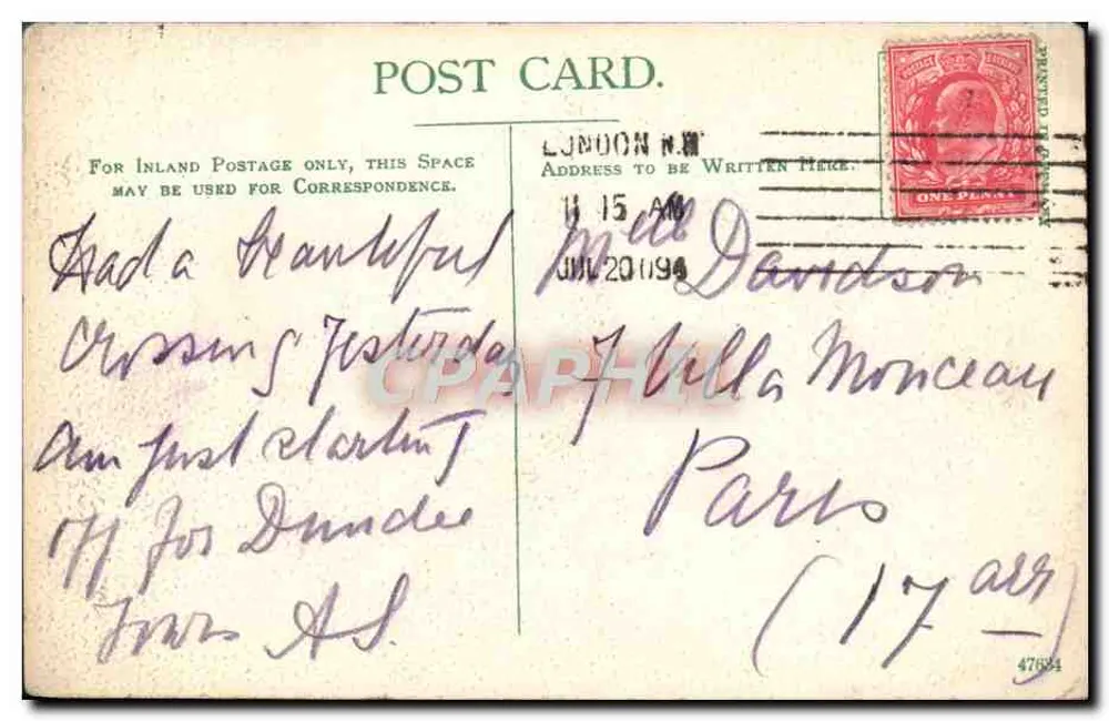 Abadia de Westminster — vista da fachada — editor O. Ordish, n° 673 - Verso